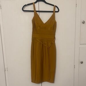 House of CB Mustard Midi Dress